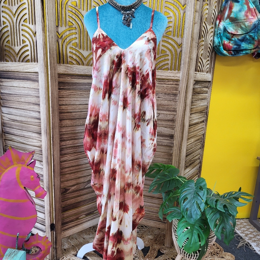 Tie-Dye Maxi Dress With Pockets